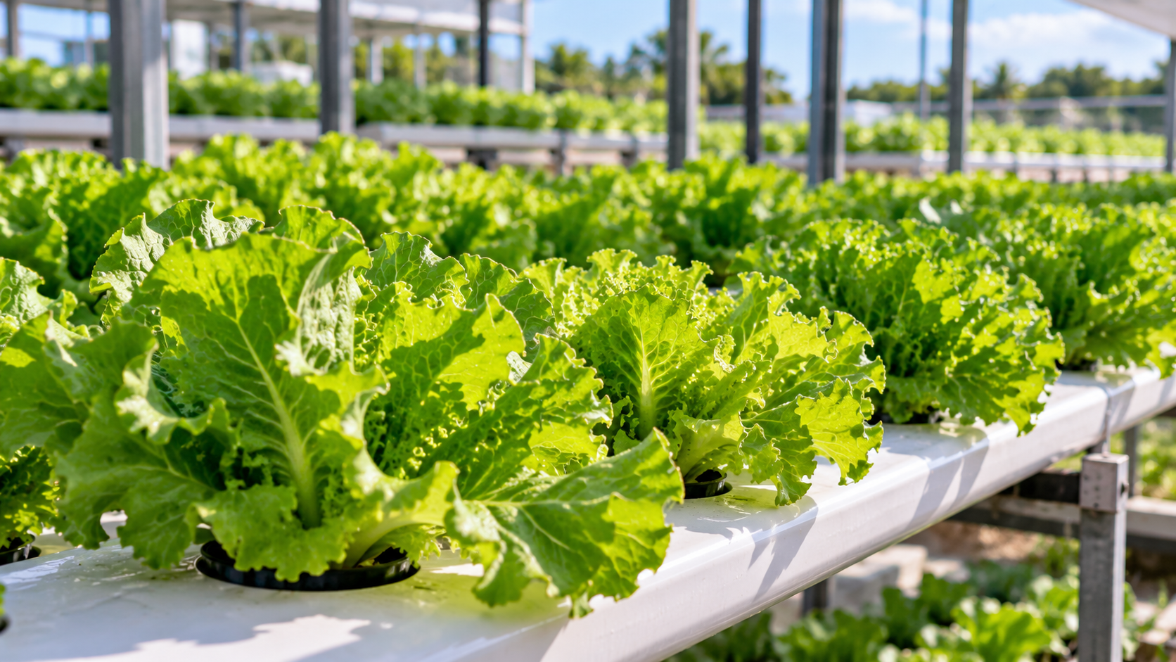Producción hidropónica de lechuga